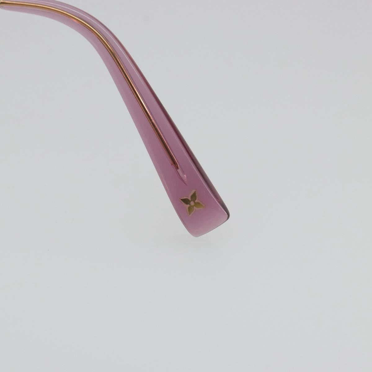 LOUIS VUITTON Desmayo Rectangle Sunglasses Metal Pink Gold Z0089U Auth ki6735M