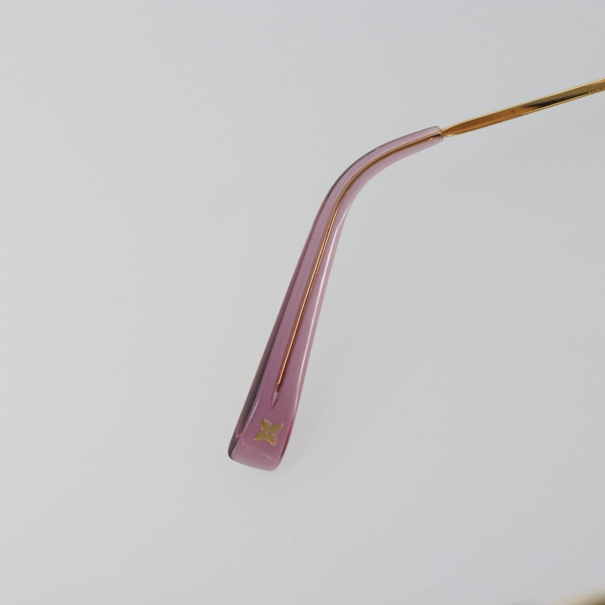 LOUIS VUITTON Desmayo Rectangle Sunglasses Metal Pink Gold Z0089U Auth ki6735M