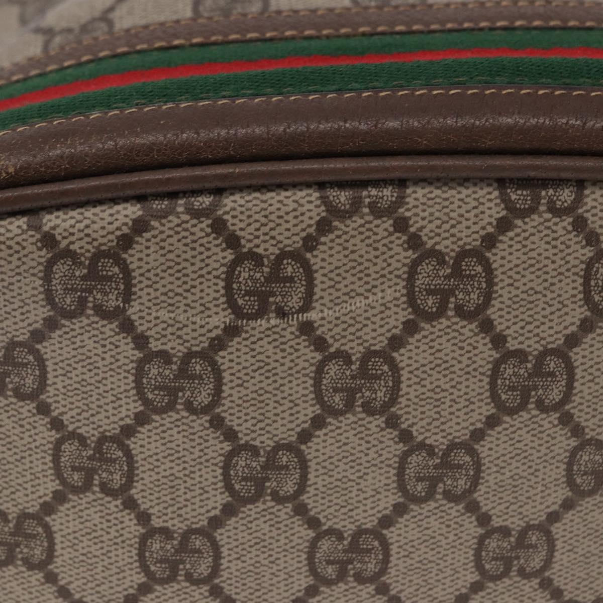 GUCCI GG Supreme Shoulder Bag PVC Leather Beige Gold 001.58.0035 Auth ki6736