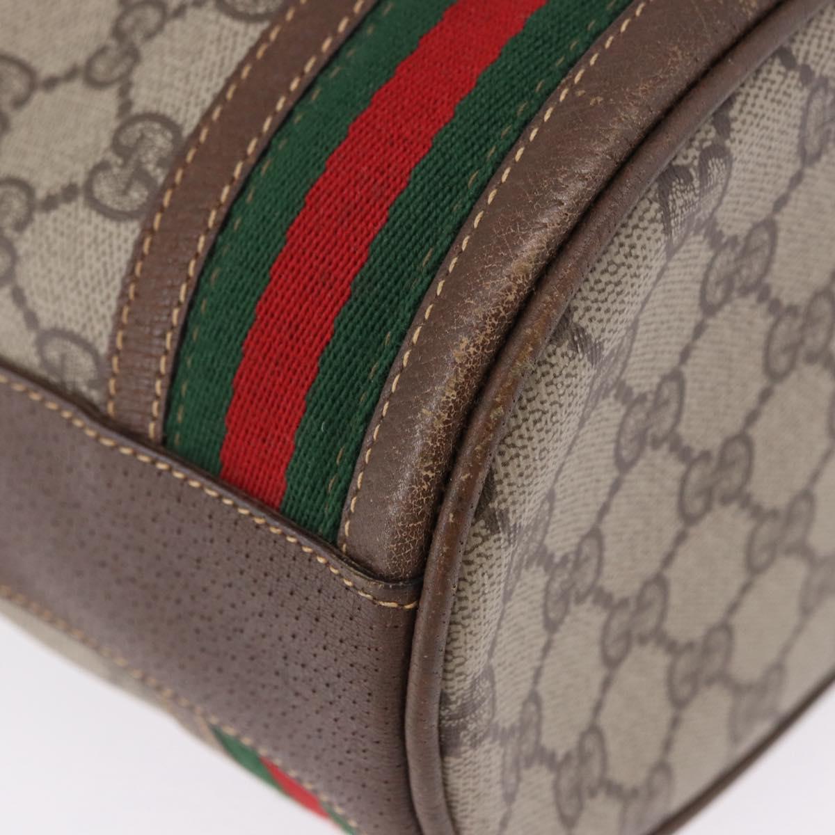 GUCCI GG Supreme Shoulder Bag PVC Leather Beige Gold 001.58.0035 Auth ki6736