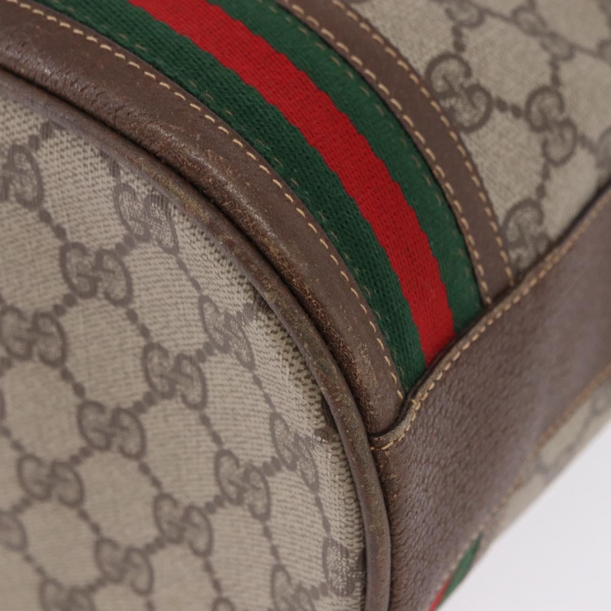 GUCCI GG Supreme Shoulder Bag PVC Leather Beige Gold 001.58.0035 Auth ki6736