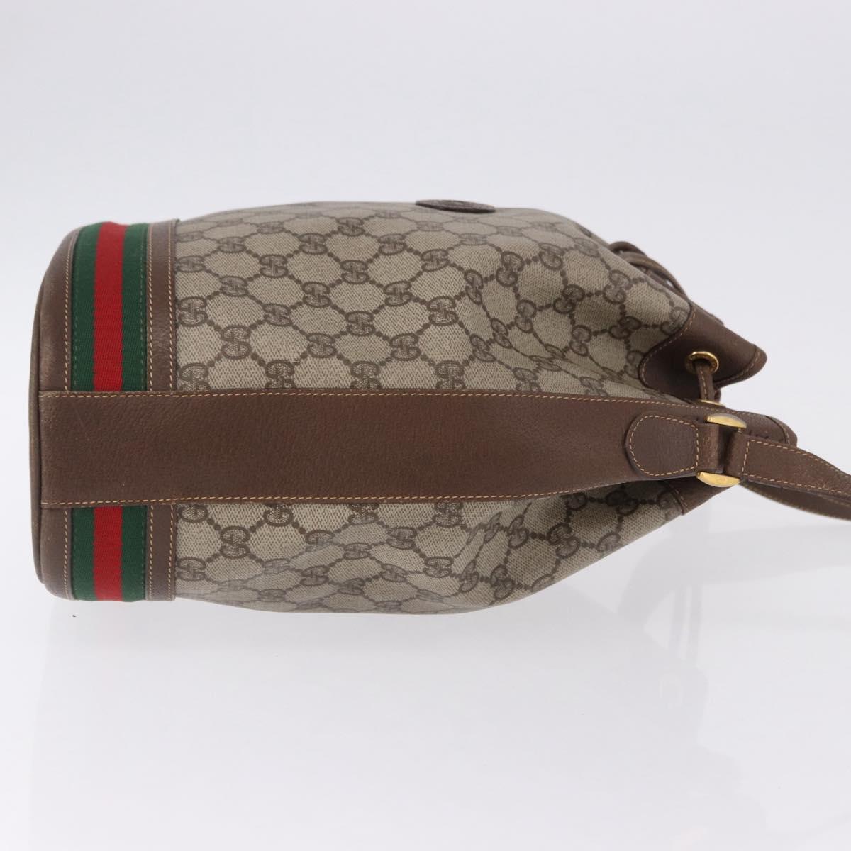 GUCCI GG Supreme Shoulder Bag PVC Leather Beige Gold 001.58.0035 Auth ki6736