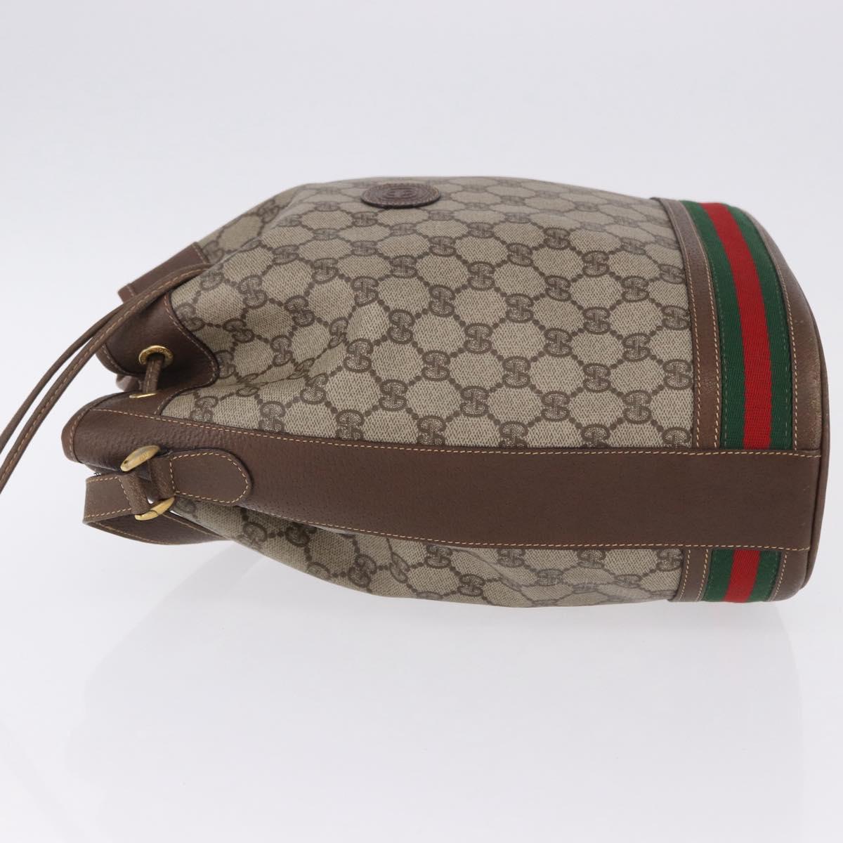 GUCCI GG Supreme Shoulder Bag PVC Leather Beige Gold 001.58.0035 Auth ki6736