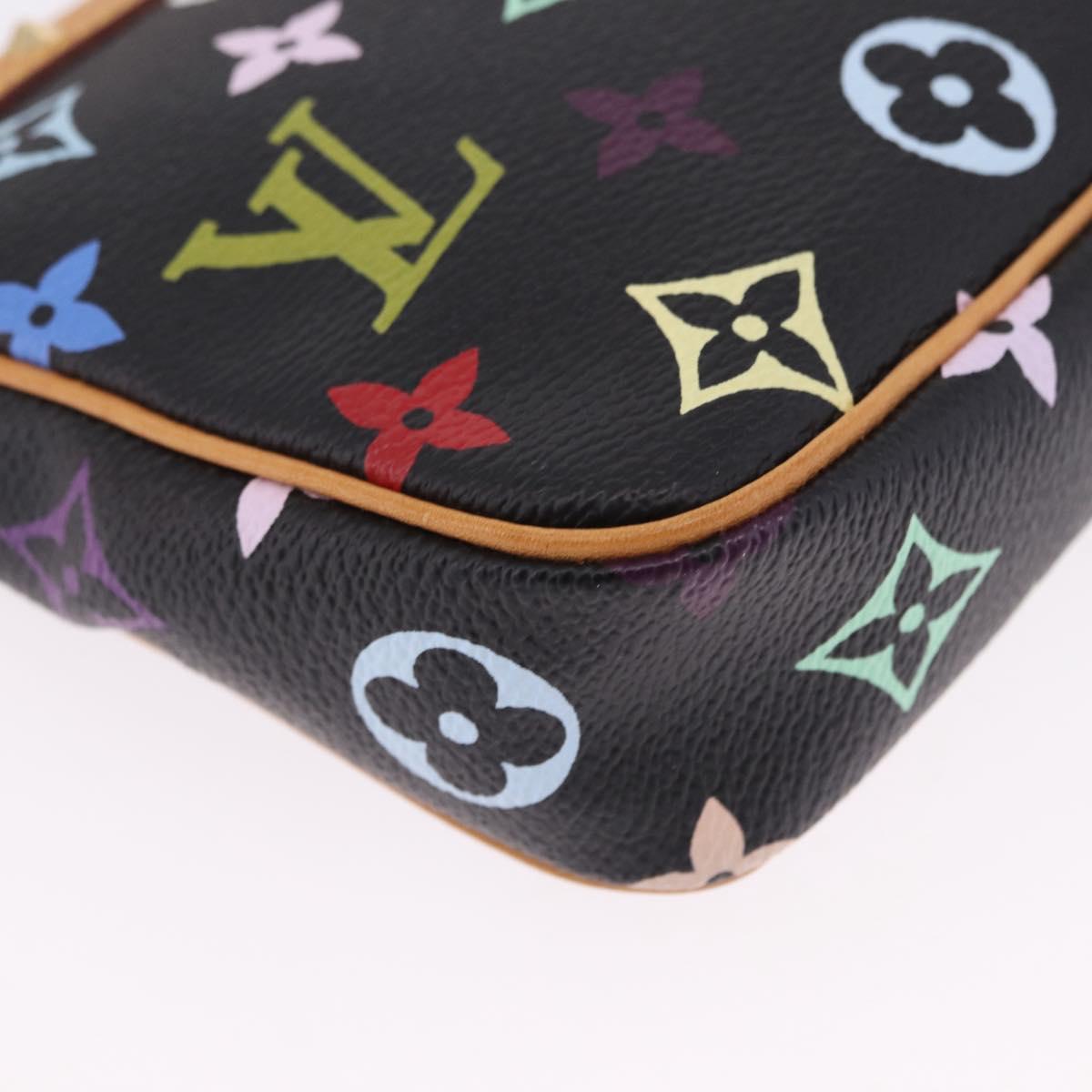 LOUIS VUITTON Monogram Multicolor Pochette Accessoires Black M92648 Auth ki6740M