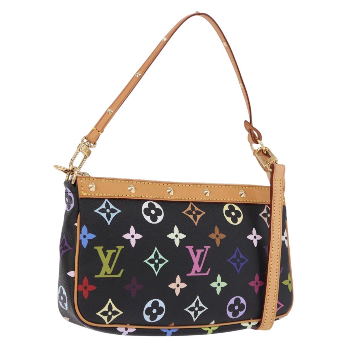 LOUIS VUITTON Monogram Multicolor Pochette Accessoires Black M92648 Auth ki6740M