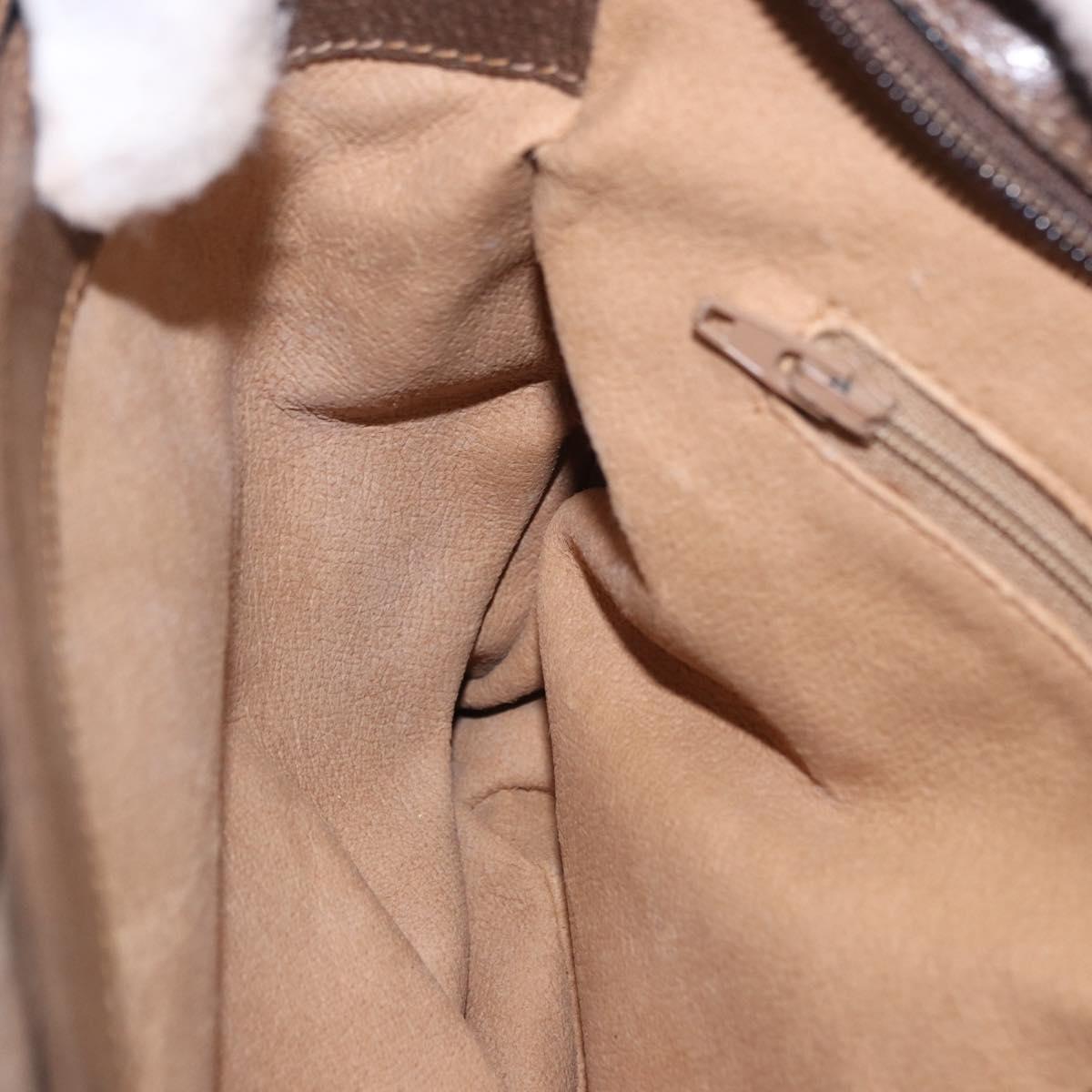GUCCI GG Supreme Shoulder Bag PVC Beige Gold Auth ki6747