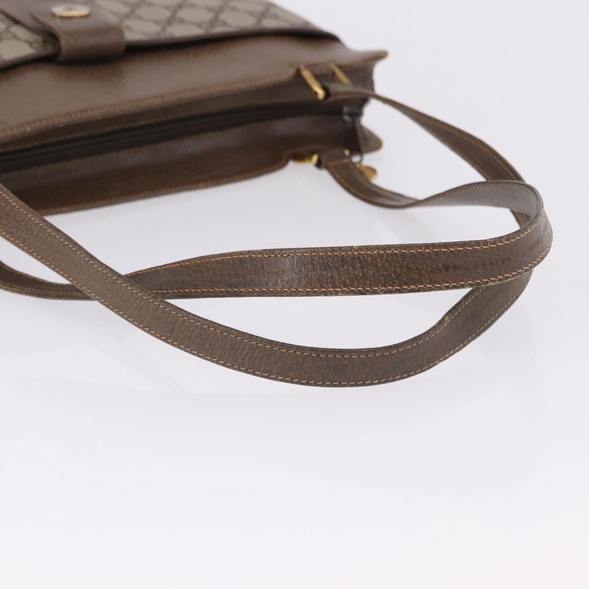 GUCCI GG Supreme Shoulder Bag PVC Beige Gold Auth ki6747