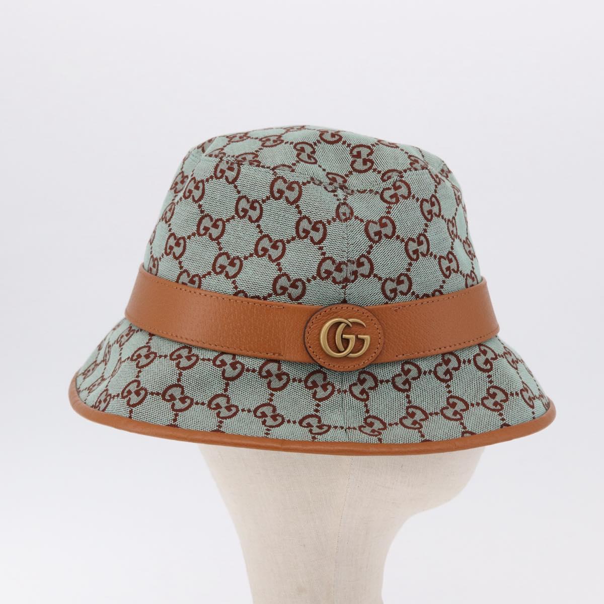 GUCCI GG Canvas Bucket Hat M Beige Gold Auth ki6749M