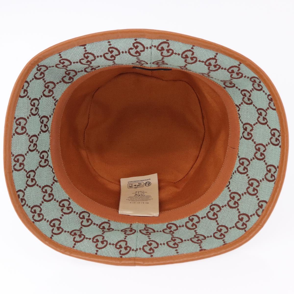 GUCCI GG Canvas Bucket Hat M Beige Gold Auth ki6749M