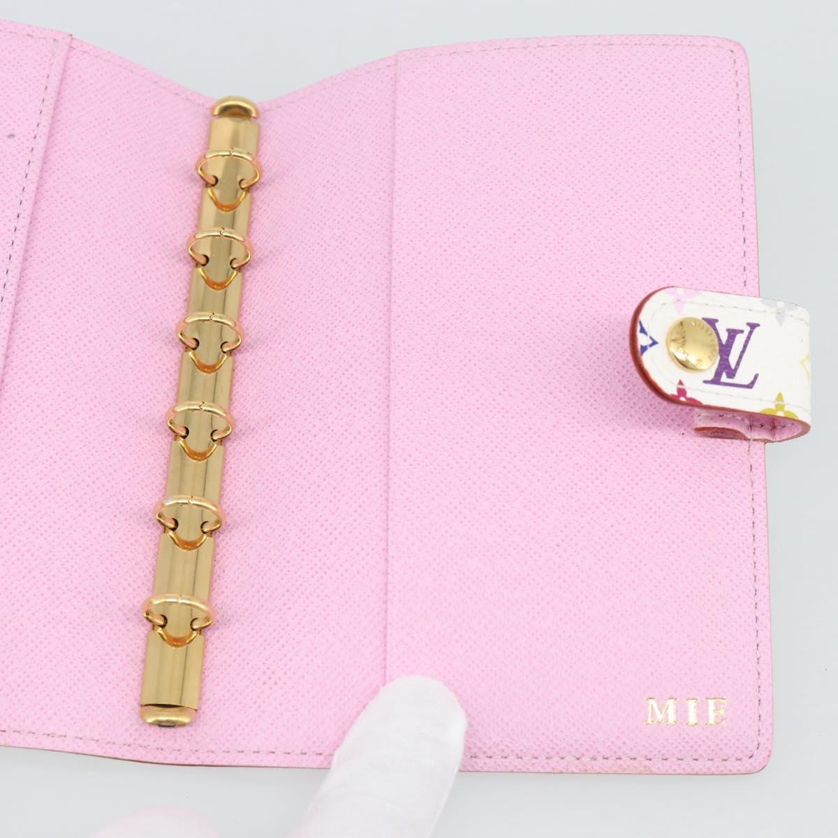 LOUIS VUITTON Multicolor Agenda PM Day Planner Cover White R21074 Auth ki6750M