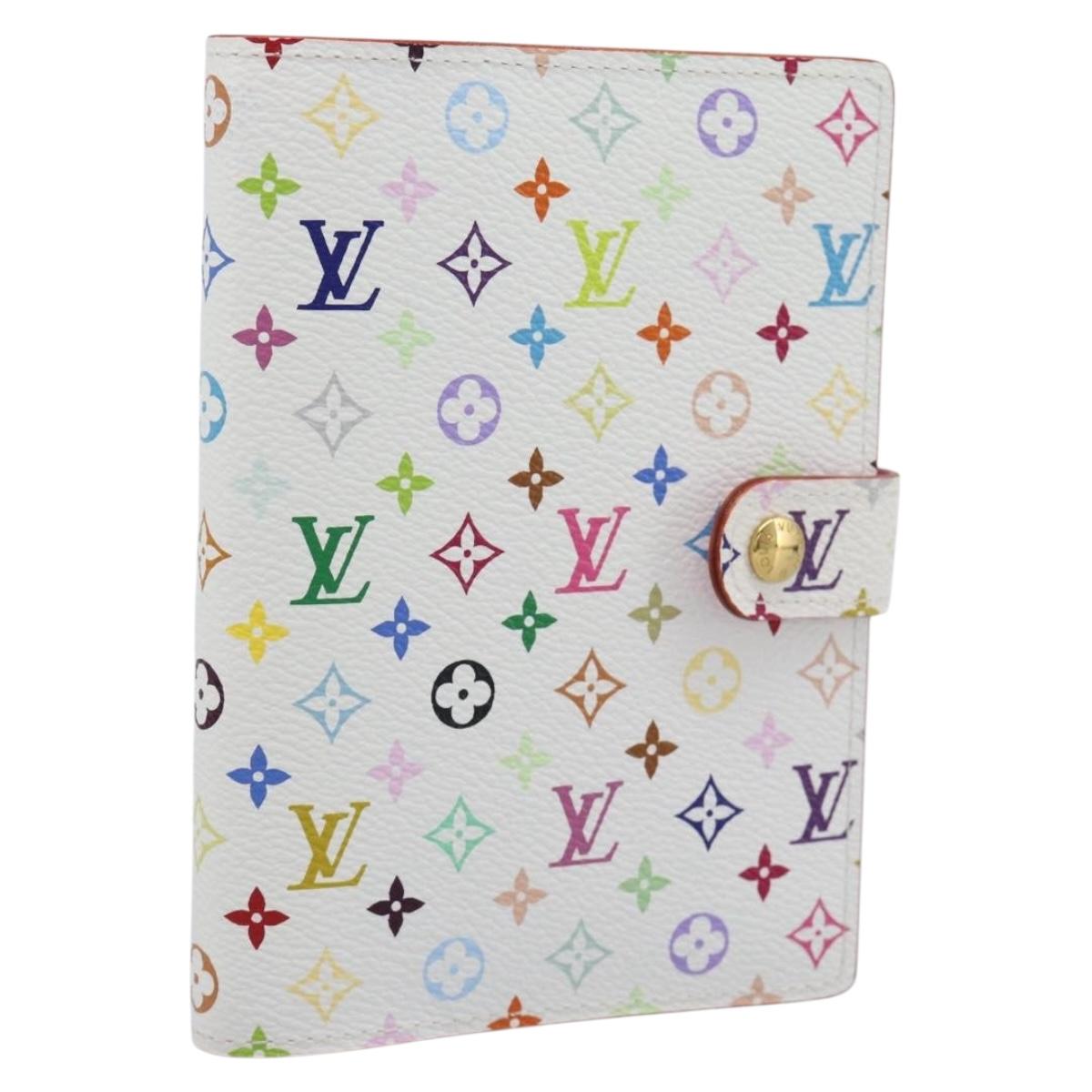 LOUIS VUITTON Multicolor Agenda PM Day Planner Cover White R21074 Auth ki6750M