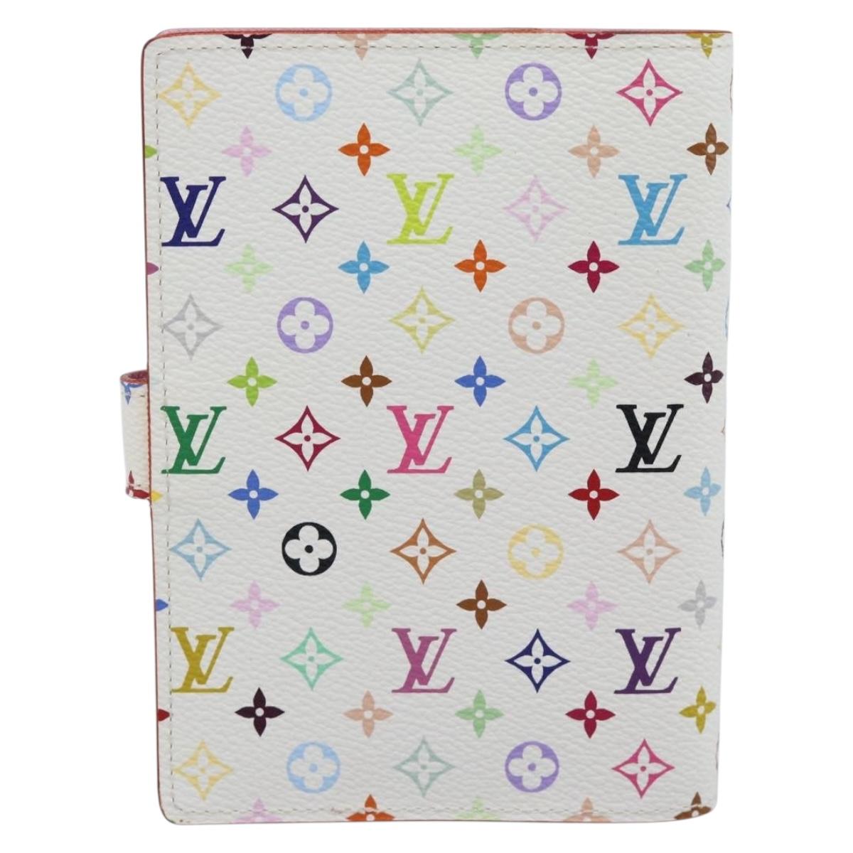 LOUIS VUITTON Multicolor Agenda PM Day Planner Cover White R21074 Auth ki6750M