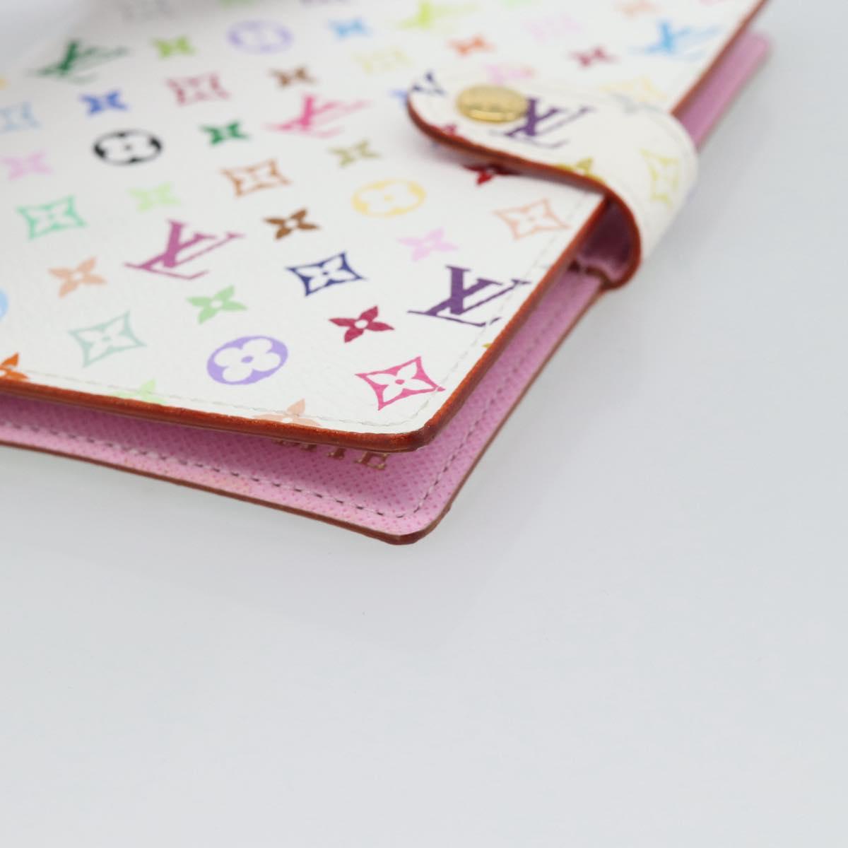 LOUIS VUITTON Multicolor Agenda PM Day Planner Cover White R21074 Auth ki6750M