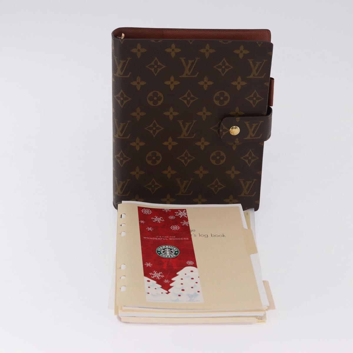 LOUIS VUITTON Monogram Agenda GM Day Planner Cover R20006 LV Auth ki6751V