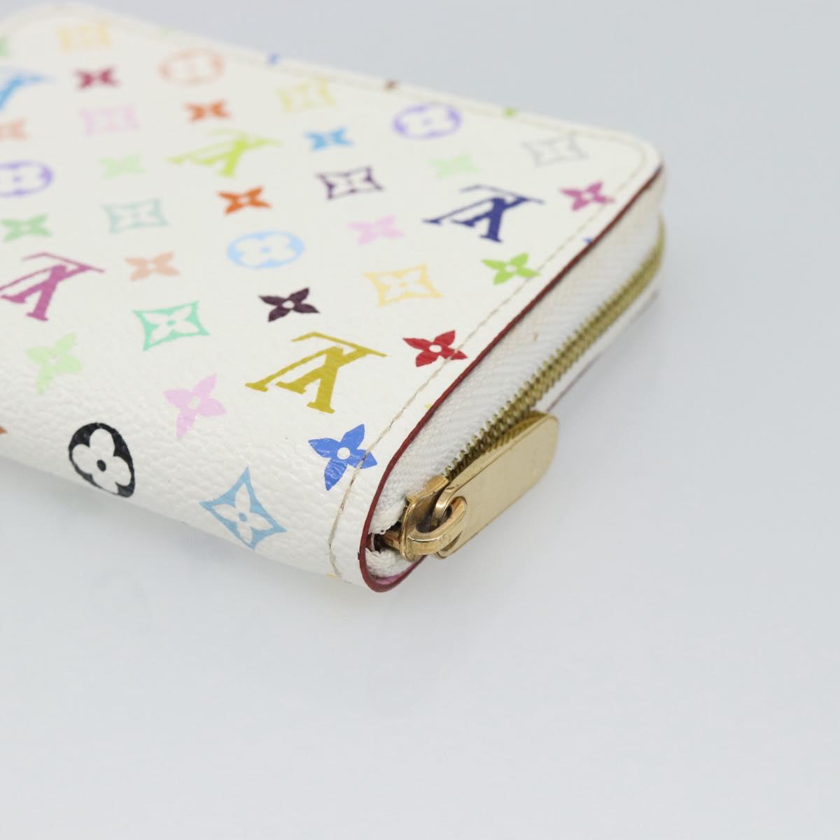 LOUIS VUITTON Monogram Multicolor Zippy Coin Purse White M93741 LV Auth ki6756V