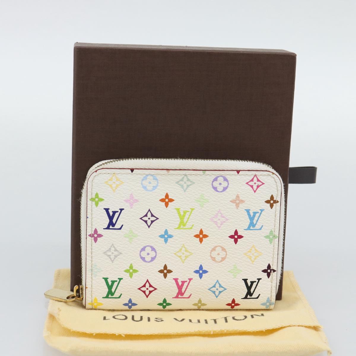 LOUIS VUITTON Monogram Multicolor Zippy Coin Purse White M93741 LV Auth ki6756V