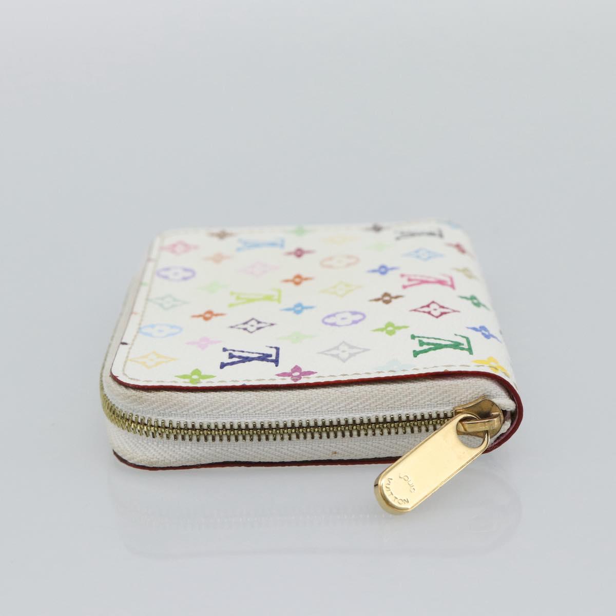 LOUIS VUITTON Monogram Multicolor Zippy Coin Purse White M93741 LV Auth ki6756V