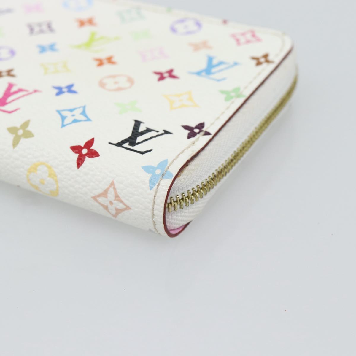 LOUIS VUITTON Monogram Multicolor Zippy Coin Purse White M93741 LV Auth ki6756V