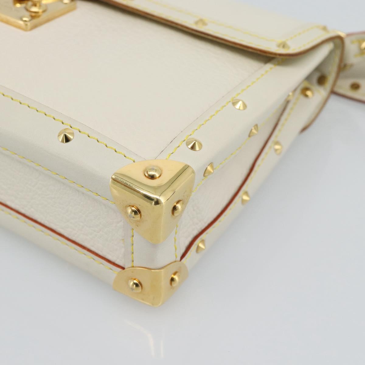 LOUIS VUITTON Suhari Emerble Shoulder Bag Leather White M92846 LV Auth ki6757V