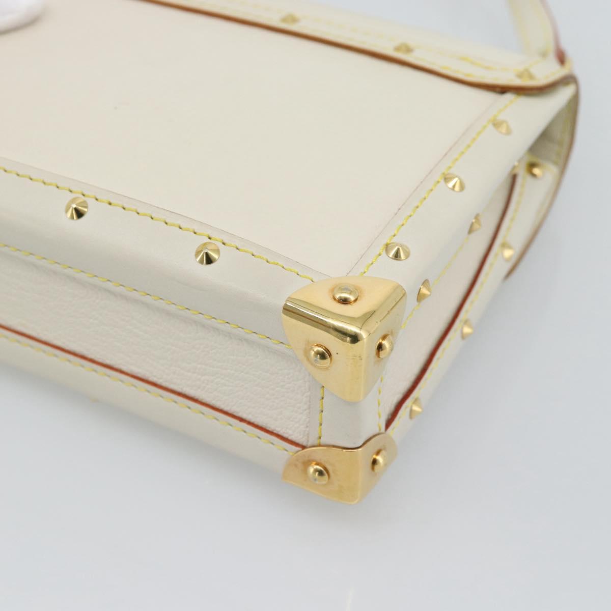 LOUIS VUITTON Suhari Emerble Shoulder Bag Leather White M92846 LV Auth ki6757V