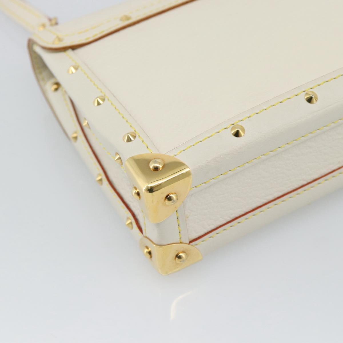 LOUIS VUITTON Suhari Emerble Shoulder Bag Leather White M92846 LV Auth ki6757V