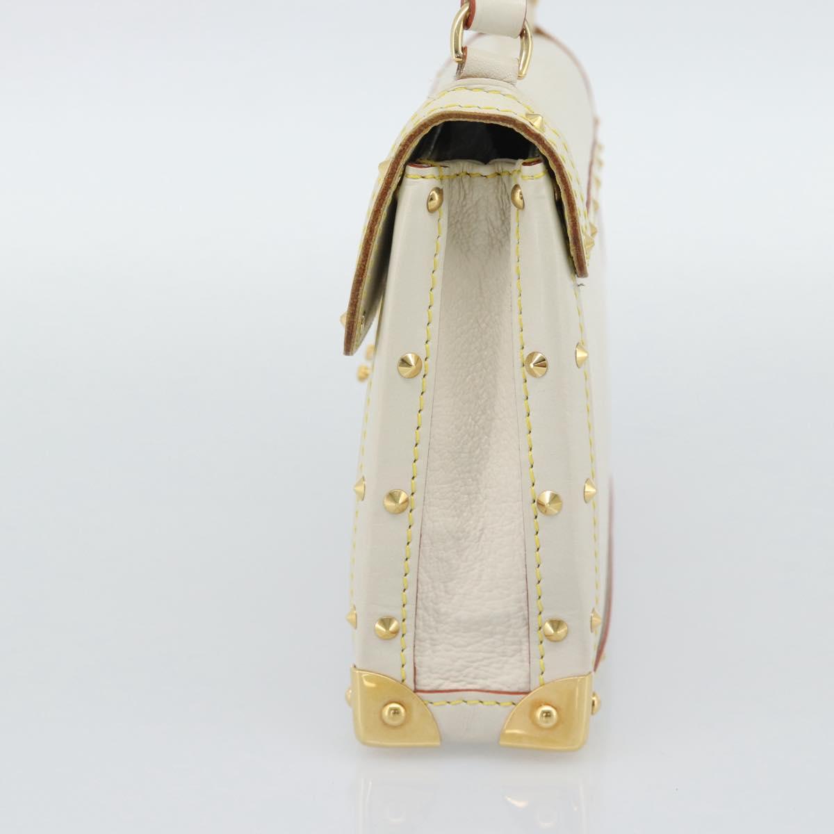 LOUIS VUITTON Suhari Emerble Shoulder Bag Leather White M92846 LV Auth ki6757V