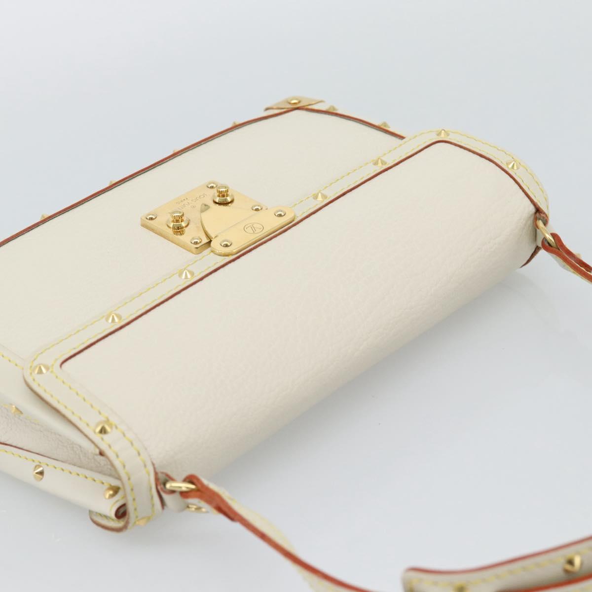 LOUIS VUITTON Suhari Emerble Shoulder Bag Leather White M92846 LV Auth ki6757V