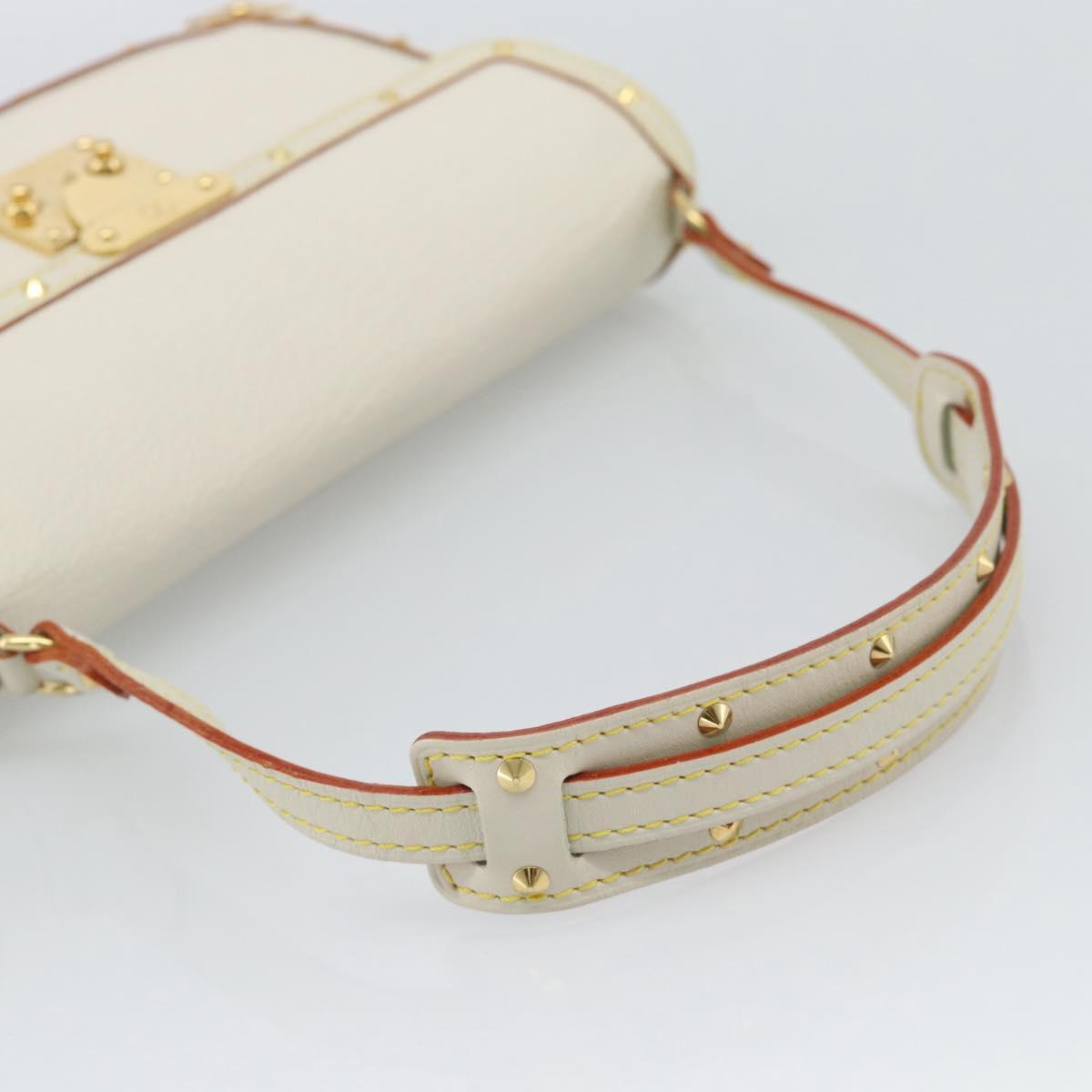 LOUIS VUITTON Suhari Emerble Shoulder Bag Leather White M92846 LV Auth ki6757V