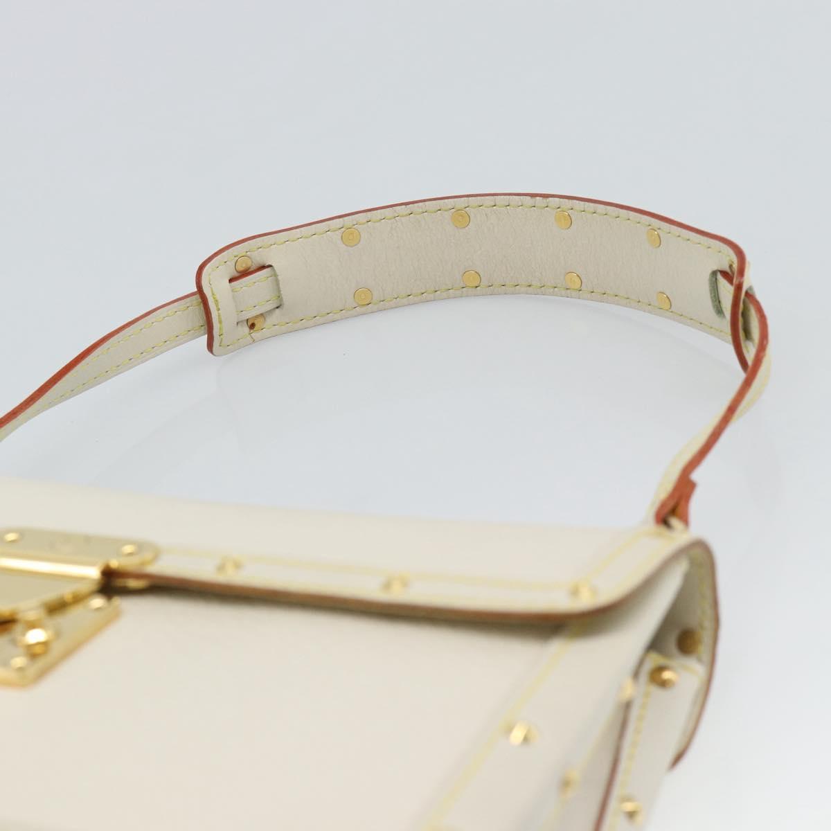 LOUIS VUITTON Suhari Emerble Shoulder Bag Leather White M92846 LV Auth ki6757V