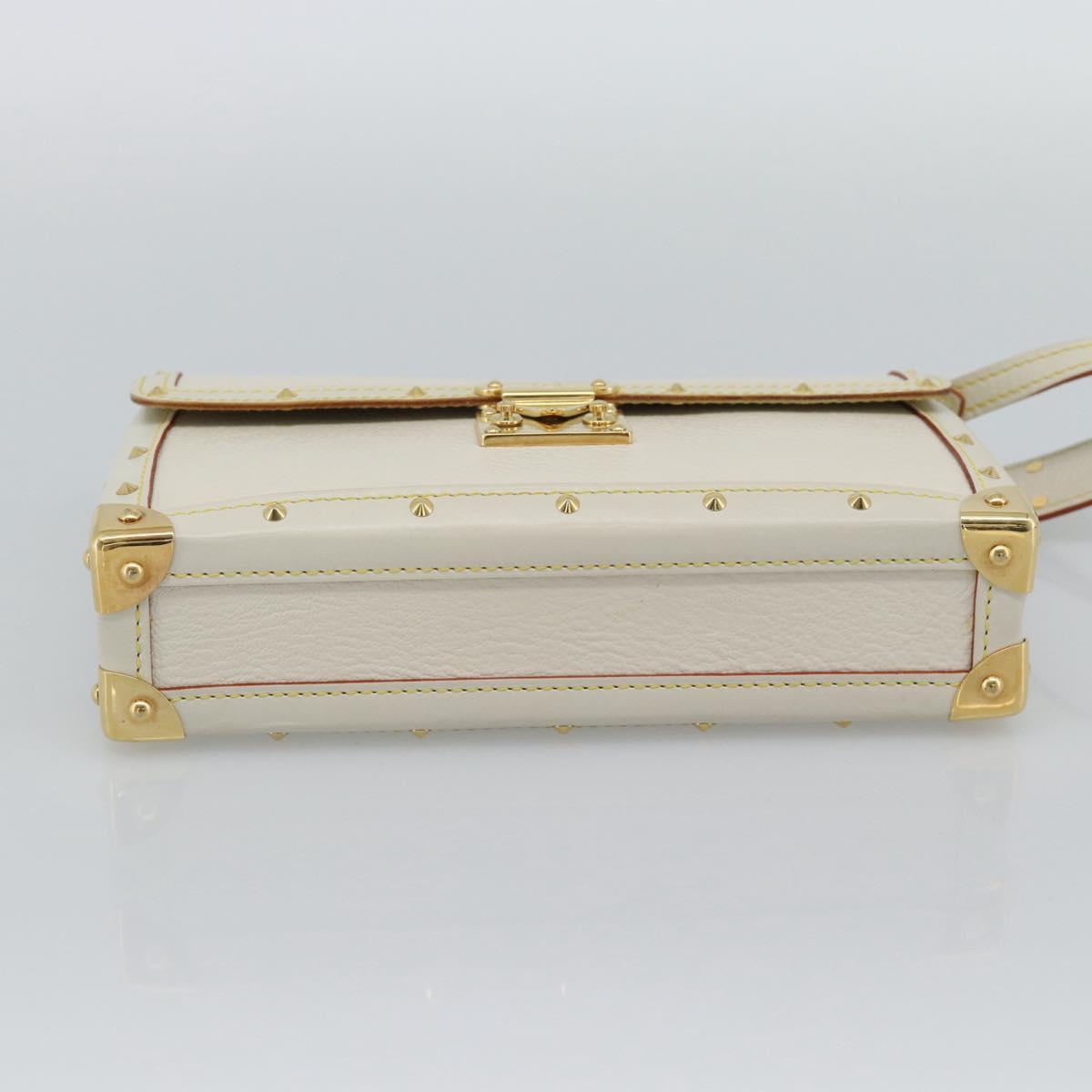 LOUIS VUITTON Suhari Emerble Shoulder Bag Leather White M92846 LV Auth ki6757V