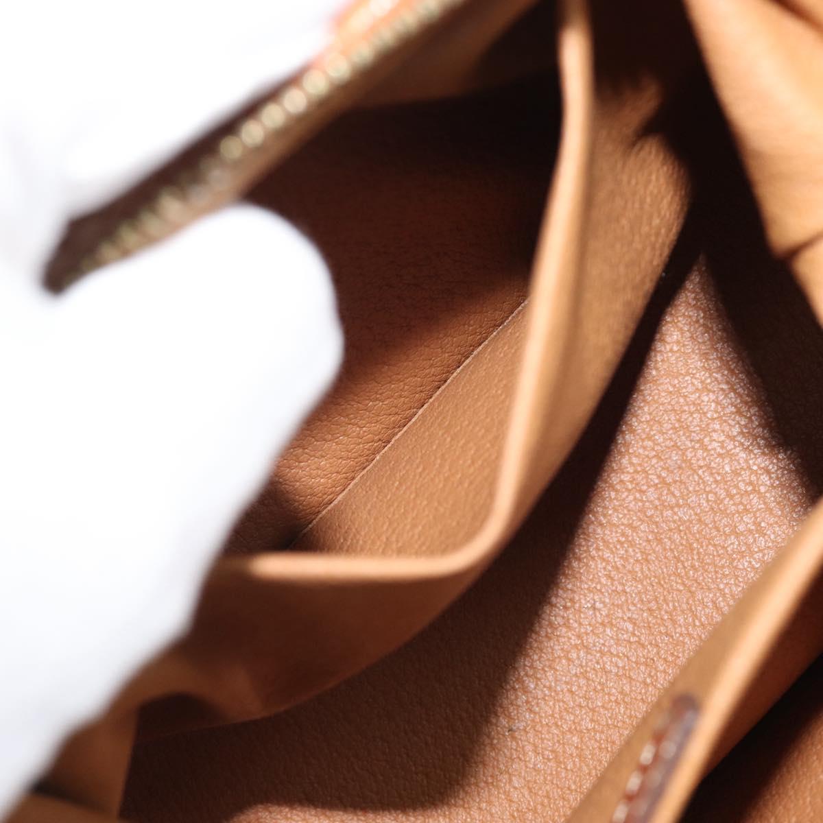 CELINE Macadam Canvas Pouch PVC Beige Gold Auth ki6758