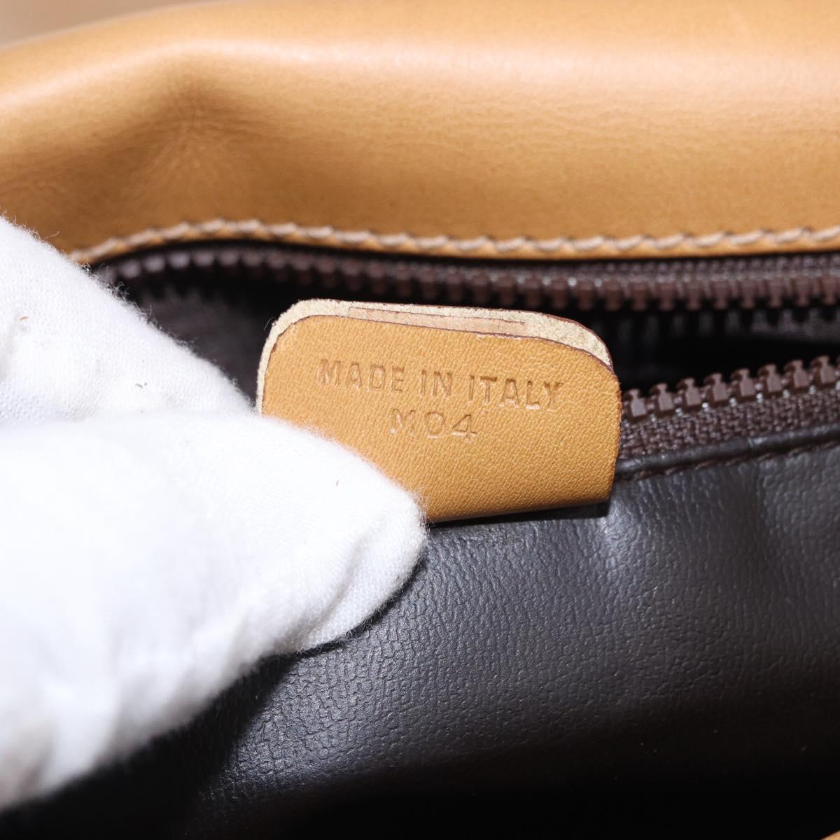 CELINE Macadam Canvas Shoulder Bag PVC Beige Gold Auth ki6762