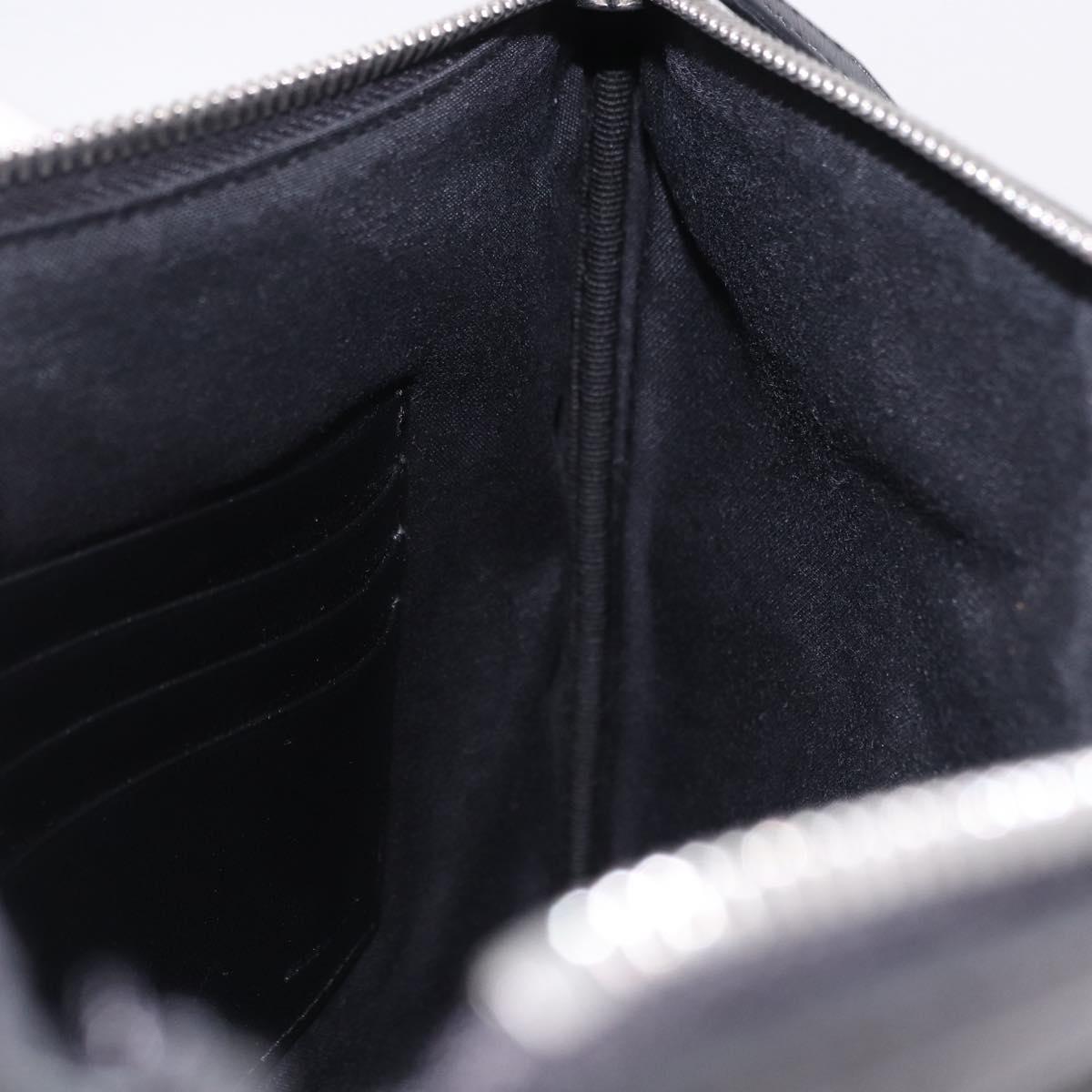 FENDI Zucchino Canvas Clutch Bag Black Auth ki6765V