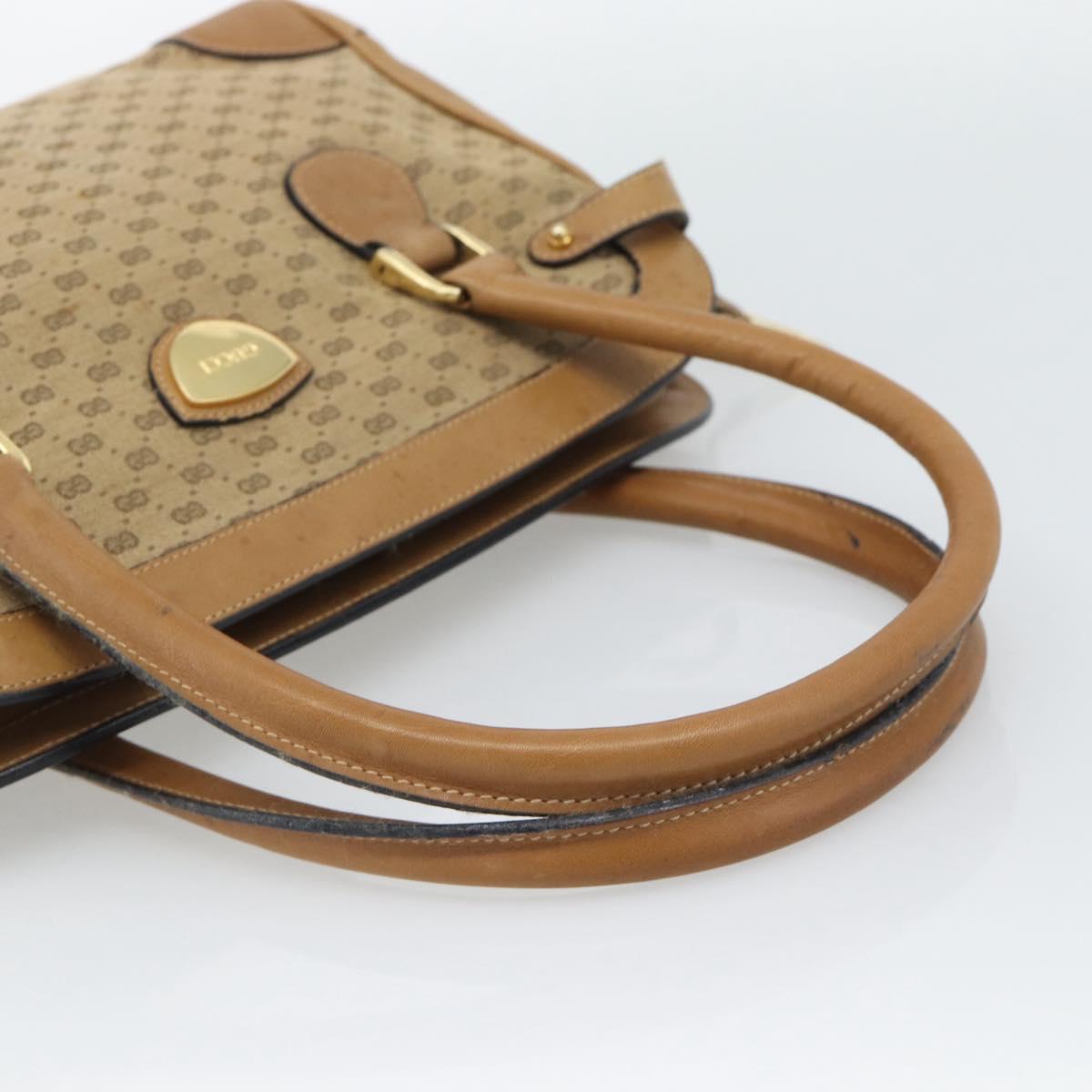 GUCCI Micro GG Canvas Hand Bag Beige Gold Auth ki6766