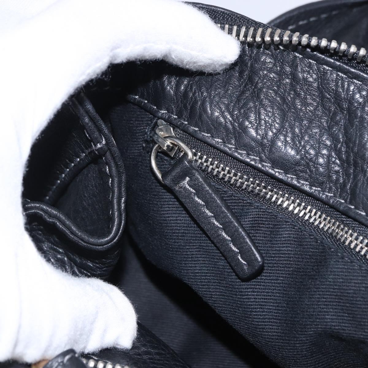 Chloe Paddington Hand Bag Leather Black Gold Silver Auth ki6773M