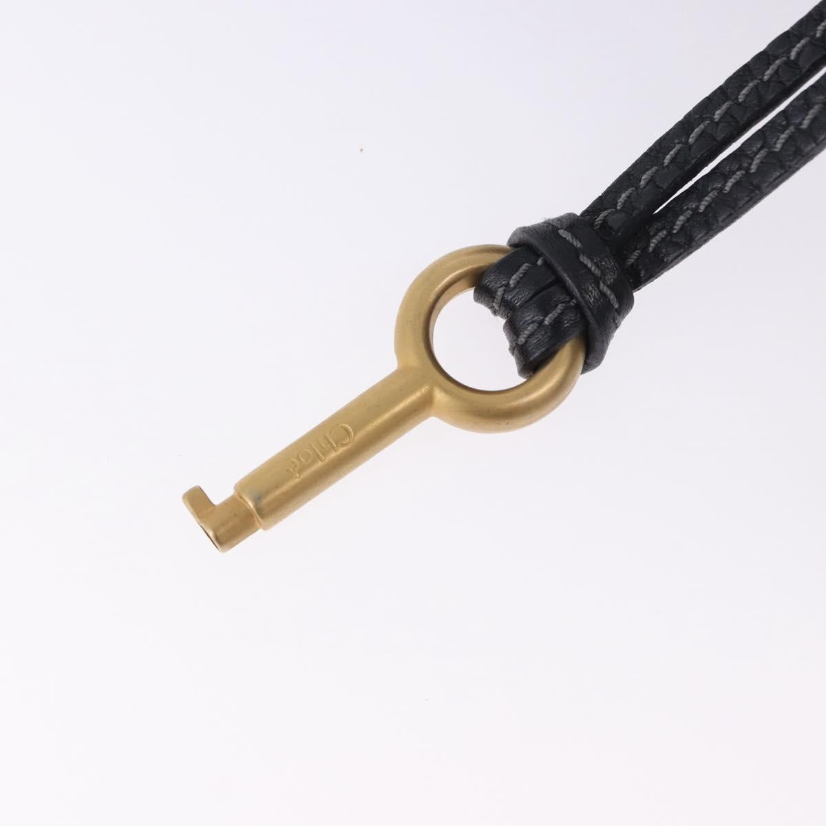 Chloe Paddington Hand Bag Leather Black Gold Silver Auth ki6774M