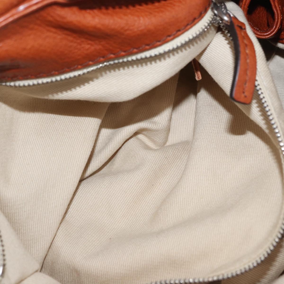 Chloe Paddington Hand Bag Leather Brown Gold Silver Auth ki6775M