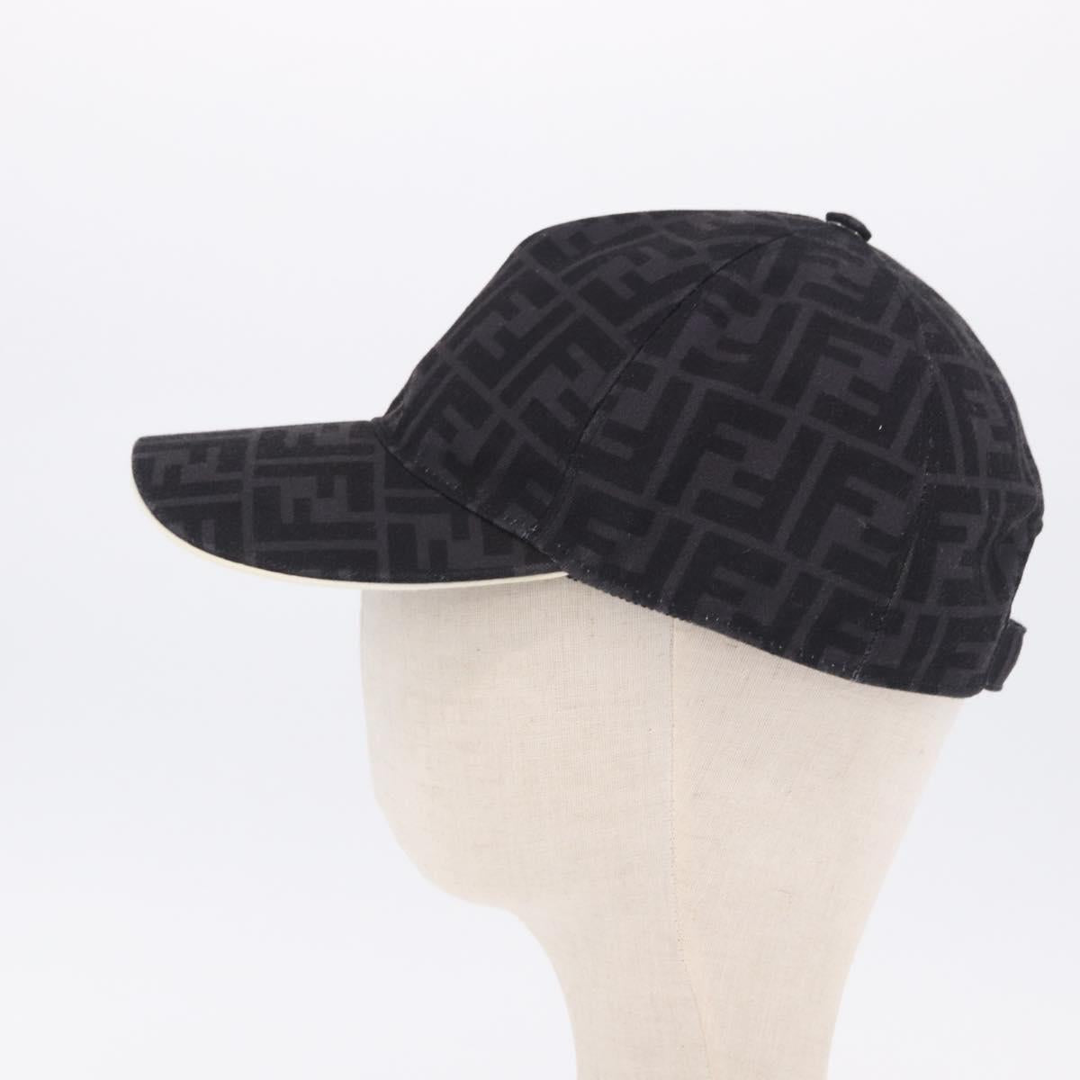 FENDI Zucca Canvas Baseball Cap Black Auth ki6782M