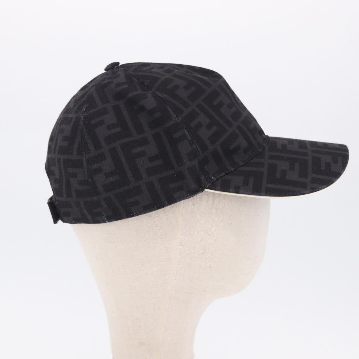 FENDI Zucca Canvas Baseball Cap Black Auth ki6782M
