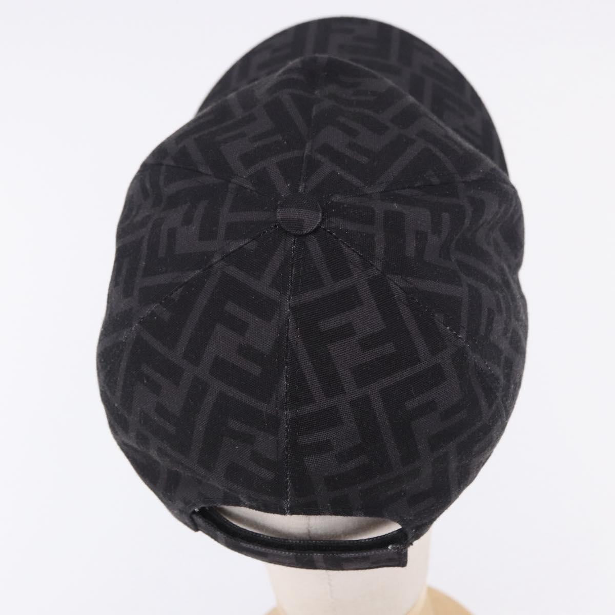 FENDI Zucca Canvas Baseball Cap Black Auth ki6782M