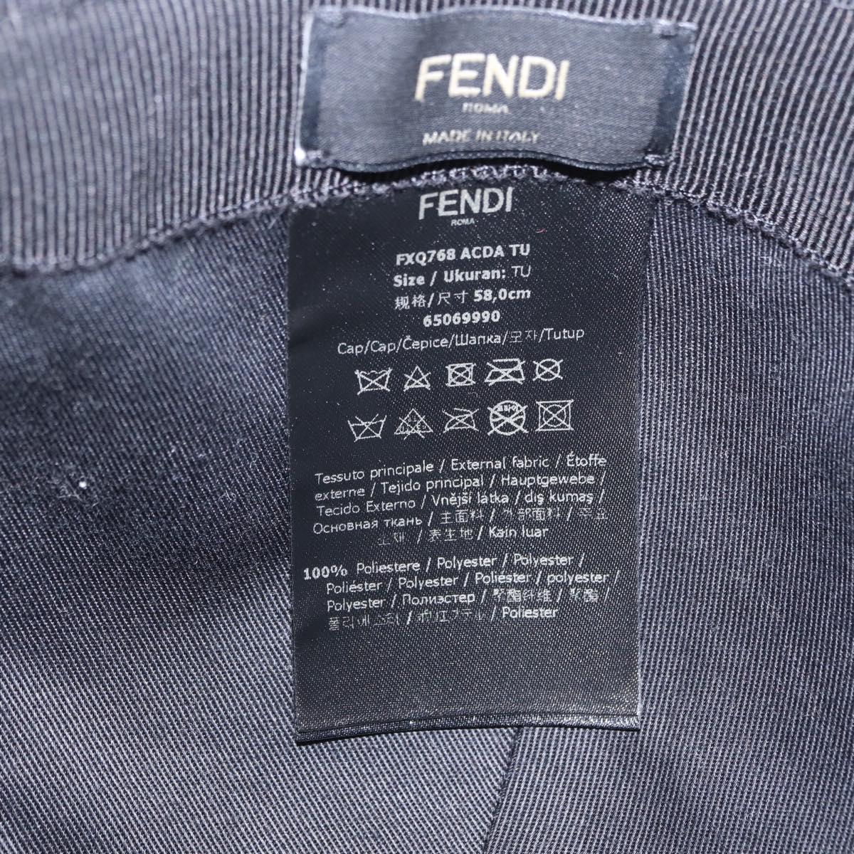 FENDI Zucca Canvas Baseball Cap Black Auth ki6782M