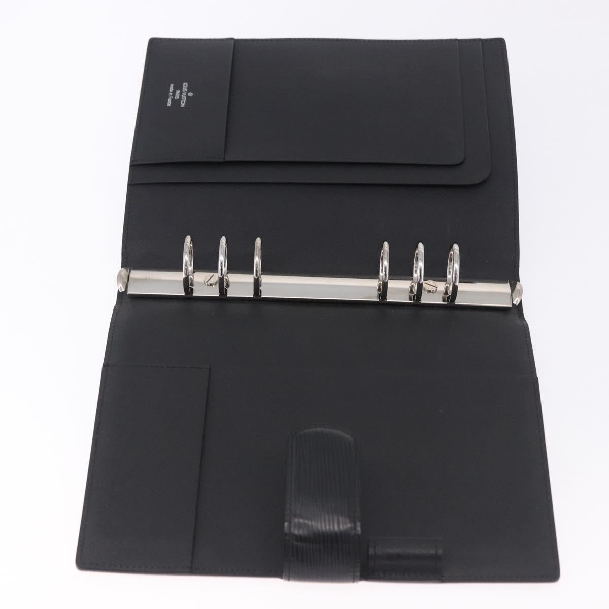 LOUIS VUITTON Epi Agenda GM Day Planner Cover Black R20212 LV Auth ki6783V