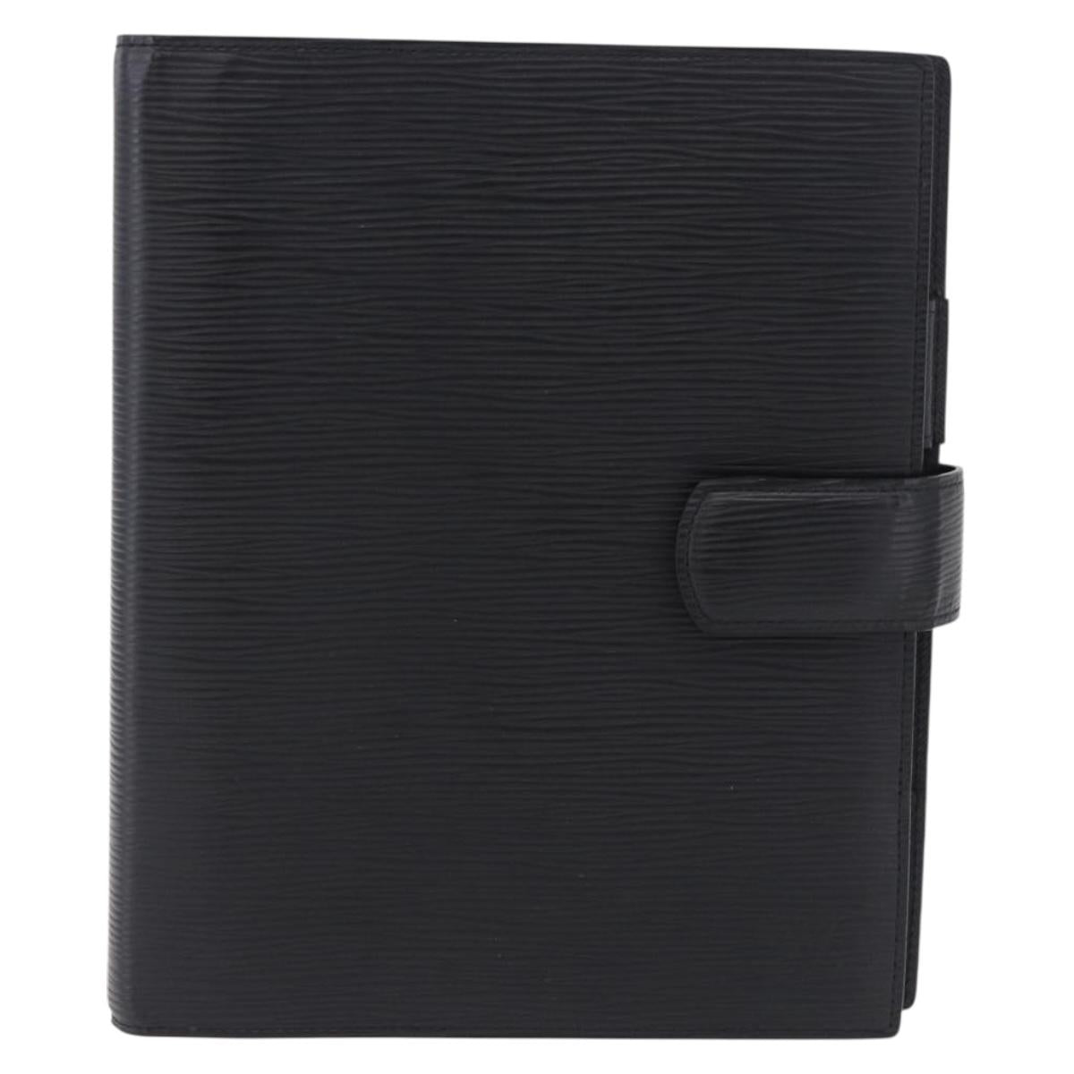 LOUIS VUITTON Epi Agenda GM Day Planner Cover Black R20212 LV Auth ki6783V