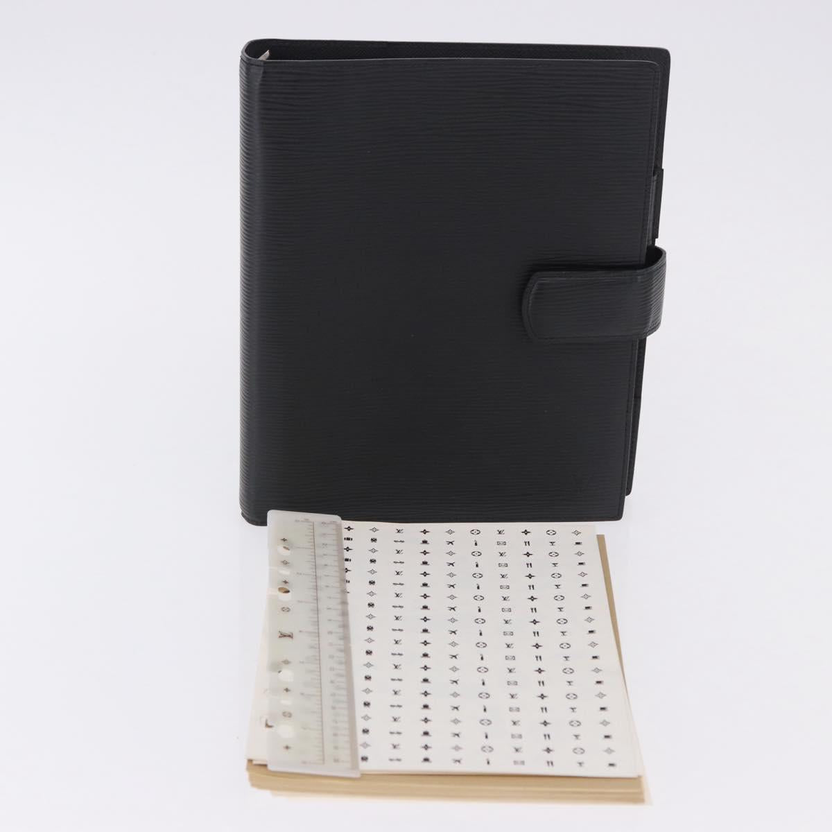 LOUIS VUITTON Epi Agenda GM Day Planner Cover Black R20212 LV Auth ki6783V