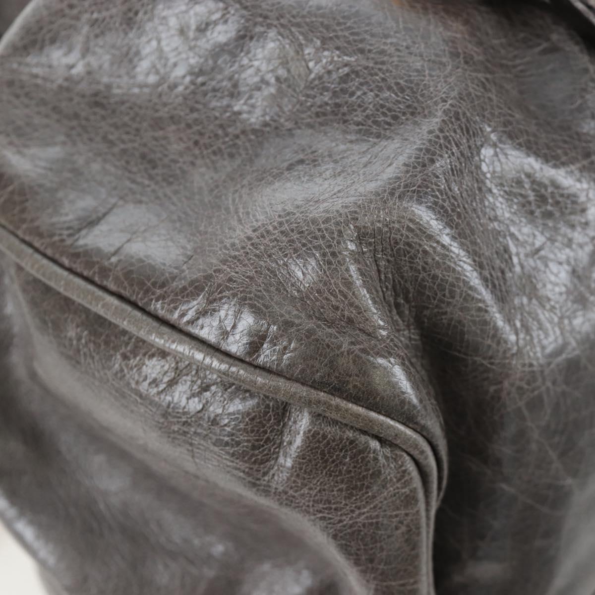 Miu Miu Hand Bag Leather 2way Gray Gold Auth ki6785M