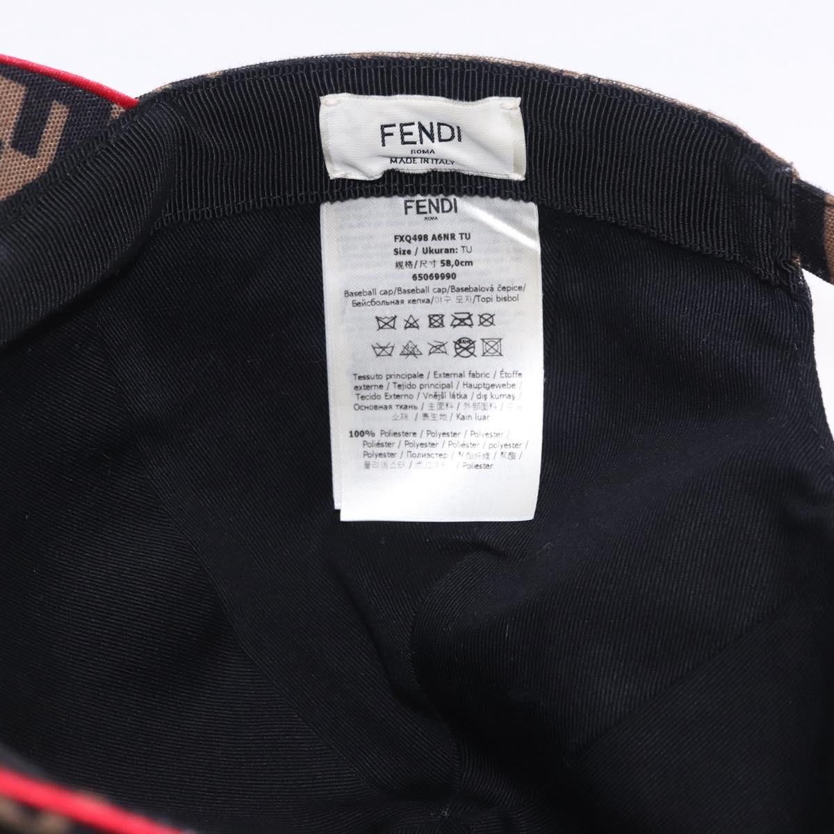 FENDI Zucca Canvas Cap Brown Black Auth ki6793M