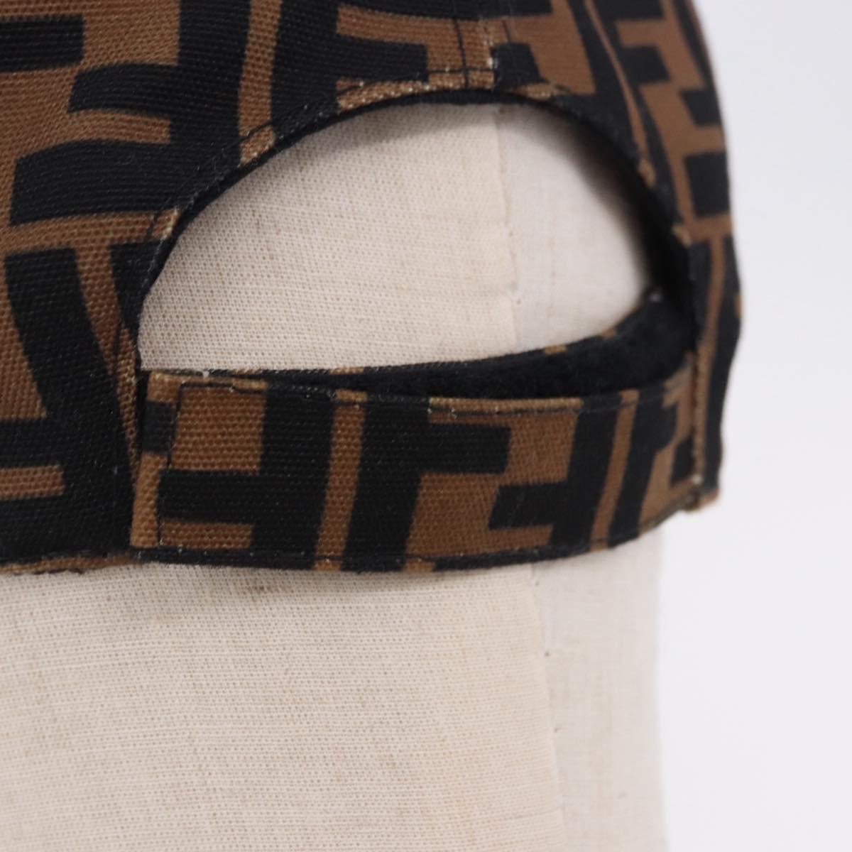 FENDI Zucca Canvas Cap Brown Black Auth ki6793M