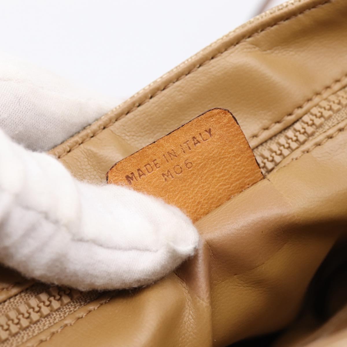 CELINE Macadam Canvas Shoulder Bag PVC Beige Gold Auth ki6798V