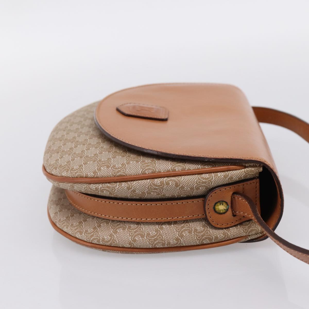 CELINE Macadam Canvas Shoulder Bag PVC Beige Gold Auth ki6798V