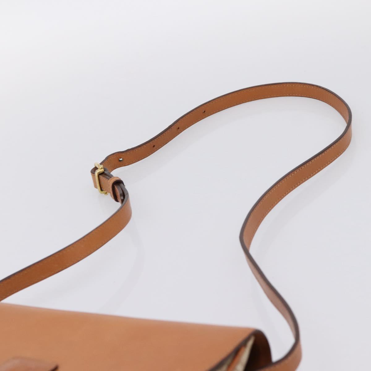 CELINE Macadam Canvas Shoulder Bag PVC Beige Gold Auth ki6798V